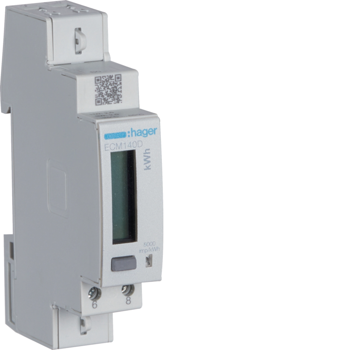 Hager ECM140D 1-Phase kWh Meter Direct 40A 1M MBUS MID