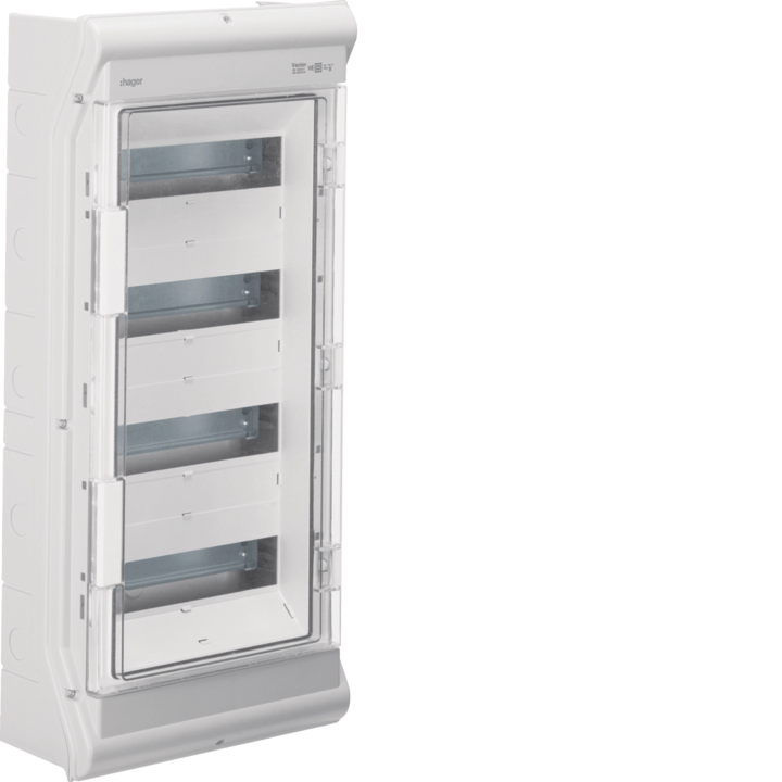 Hager VE412PN Enclosure, Vector, Surface Mount, IP65, 48 Modules