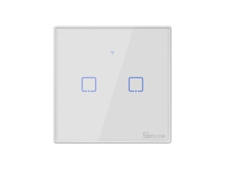 Smart Switch WiFi + RF 433 Sonoff T2 EU TX (2 kanāli)