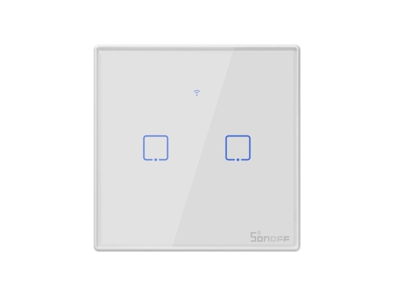 Smart Switch WiFi + RF 433 Sonoff T2 EU TX (2 kanāli)