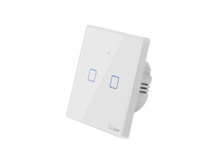 Smart Switch WiFi + RF 433 Sonoff T2 EU TX (2 kanāli)