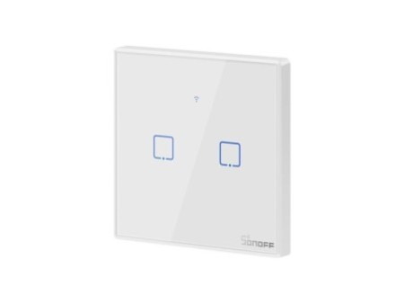 Smart Switch WiFi + RF 433 Sonoff T2 EU TX (2 kanāli)