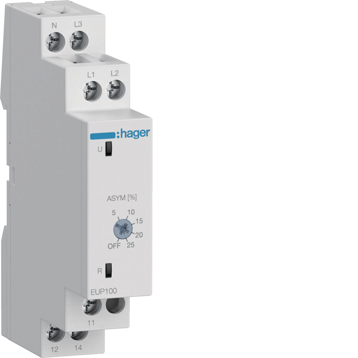 Hager EUP100 Phase Control Relay 3P(N) 1CO