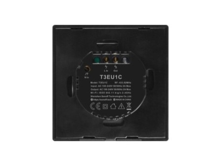 Smart Switch WiFi + RF 433 Sonoff T3 EU TX (1 kanāls)