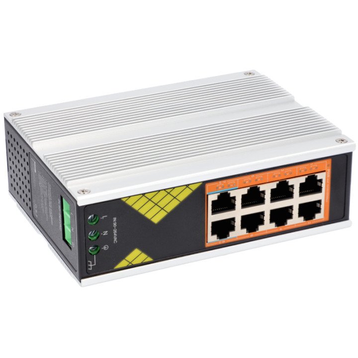 VidiLine VIDI-DG0800 Industrial DIN Rail PoE Switch 8x Gigabit