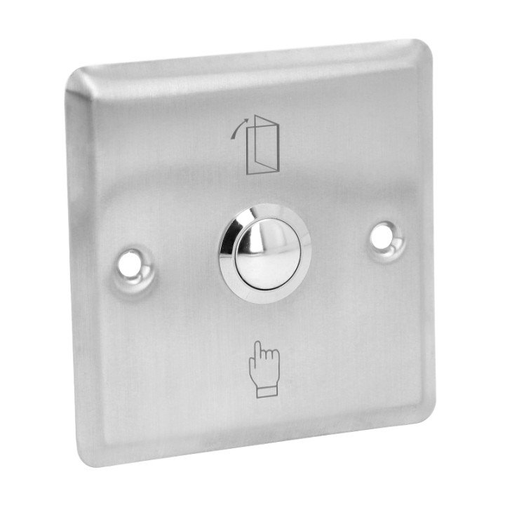 VidiLine VIDI-AC-EX1 Flush-Mounted Indoor Exit Button, Stainless Steel, NO Contact