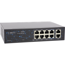 VidiLine VIDI-F0820FB PoE Switch 8x 100Mbps + 2x 100Mbps Uplink 120W