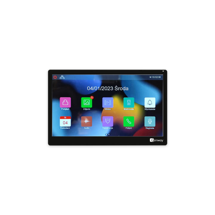 Genway F-V14-2W-BL 10" Touch Screen Video Intercom Monitor Black, WiFi Tuya Smart