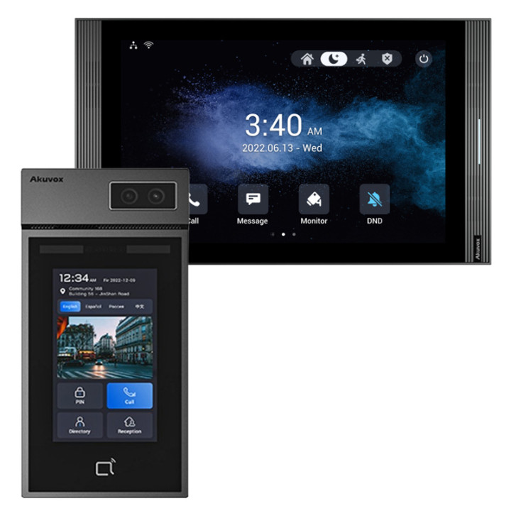 Akuvox S535 Video Doorbell Kit with S567A Gray Monitor Wi-Fi Android PoE