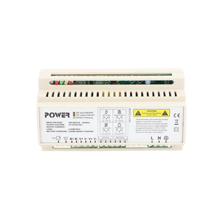VidiLine ViDi-ZBF-DIN-050 UPS Buffer Power Supply 13.8V 5A DIN Rail with Alarm Output