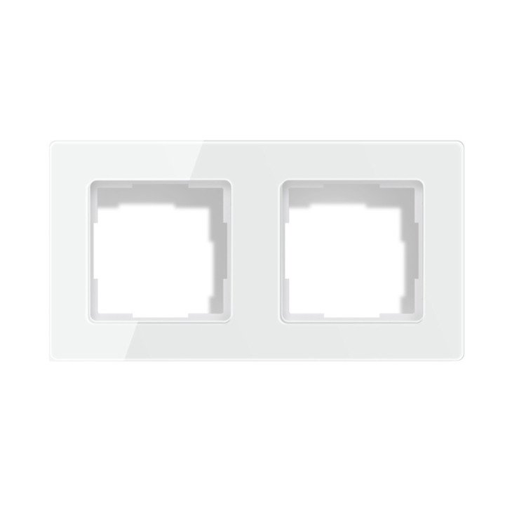 Avatto TS20-Frame-W2 2-Gang White Tempered Glass Switch Frame