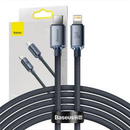Baseus Crystal Shine USB-C to Lightning Cable, 20W PD, 2m (Black) CAJY000301