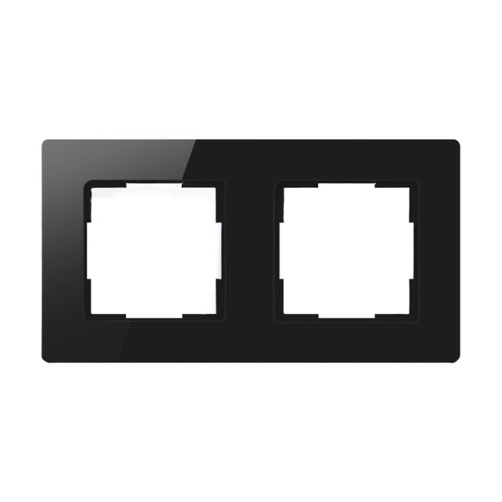 AVATTO TS20-Frame-B2 2-Gang Light Switch Frame (Black)