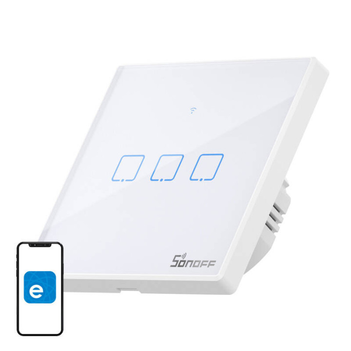 Smart Switch WiFi + RF 433 Sonoff T2 EU TX (3-kanavainen) päivitetty