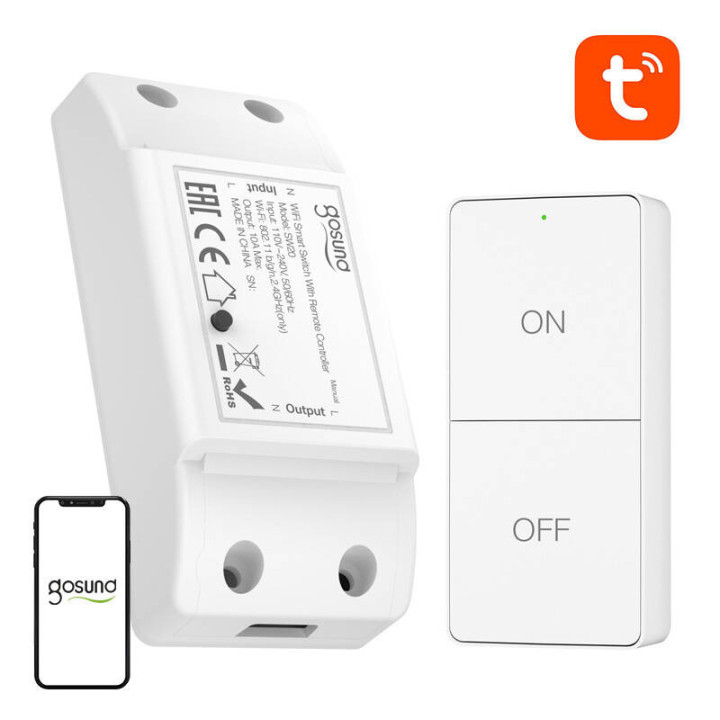 Gosund SW20 10A WiFi Smart Wall Switch with Remote Control, Tuya