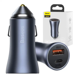 Baseus Golden Contactor Pro Car Charger USB + USB-C, QC4.0+, PD, SCP, 40W (gray) CCJD-0G
