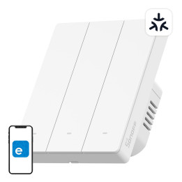 SONOFF SwitchMan M5 Wi-Fi / Matter интеллектуальный настенный выключатель, 3-клавишный, модульная версия, белый (M5-3C-80W) - So