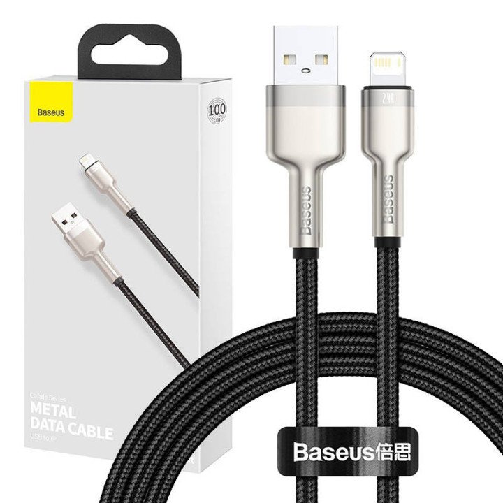 Baseus Cafule USB to Lightning Cable CALJK-A01, 2.4A, 1m, Black