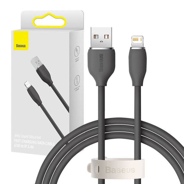 Baseus Jelly USB to Lightning Cable 2.4A 1.2m Black CAGD000001