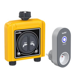 RainPoint TWG004WRF+TTV203WRF Smart Dual Watering Timer with Wi-Fi Hub, Tuya Smart