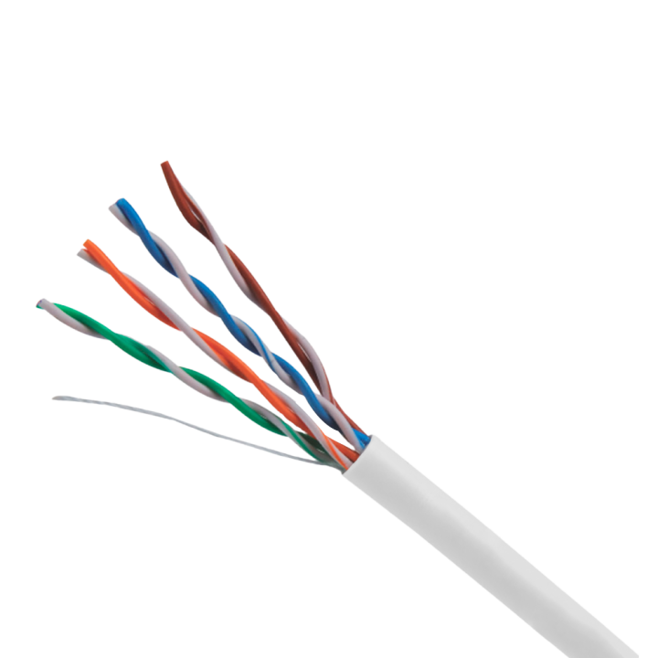 UNIVIEW UV-UTP5E-300-BC24AWG-DCA-B-W Cat5e UTP tinklo kabelis 300 m ritė gryno vario PVC baltas