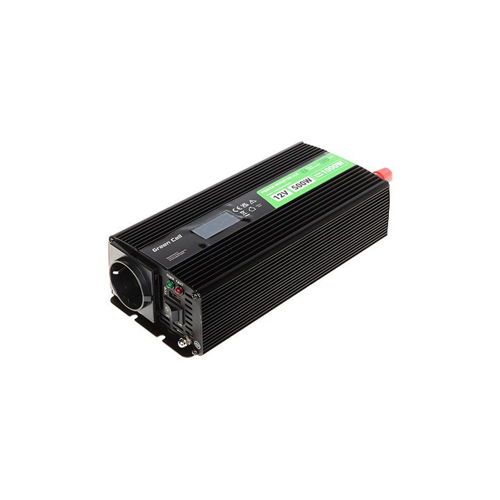 Green Cell INV/12P500/LCD-GC 500W 12V Pure Sine Wave Inverter with LCD Display