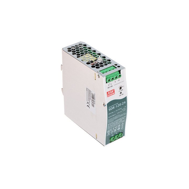 Блок питания MEAN WELL SDR-120-24, 120W, 24V DC, для монтажа на шину DIN