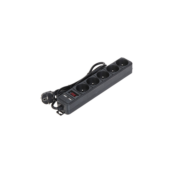 AKYGA AK-SP-05U Power Strip with 5 Outlets and 2 USB Ports