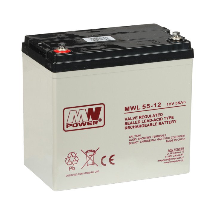 MW POWER 12V/55AH-MWL Battery 12V 55Ah