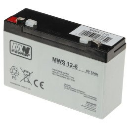 MW Power 6V/12AH-MWS 6V 12Ah Sealed Lead Acid Battery