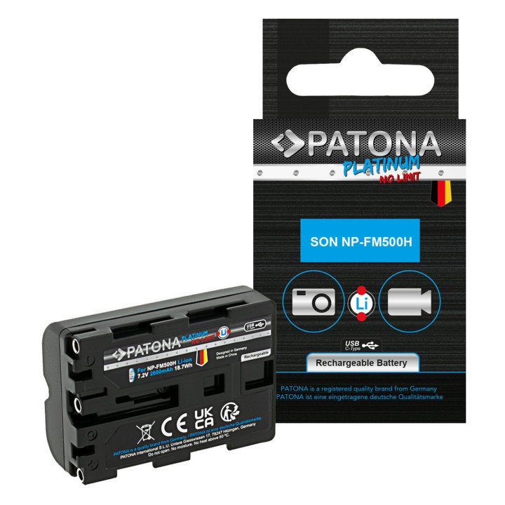 Patona PT1374 Battery Sony NP-FM500H 2600mAh Li-Ion Platinum with USB-C Charging
