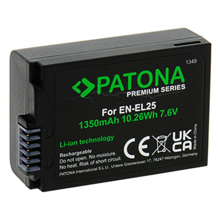 Patona PT1349 Premium Li-Ion Battery for Nikon EN-EL25 (1280 mAh) - Z50 / Z fc