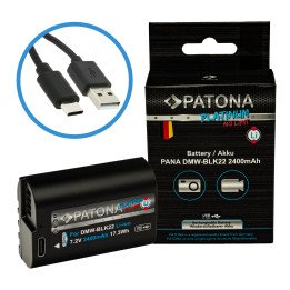 Patona PT1401 Battery for Panasonic DMW-BLK22 2400mAh Li-Ion with USB-C Charging