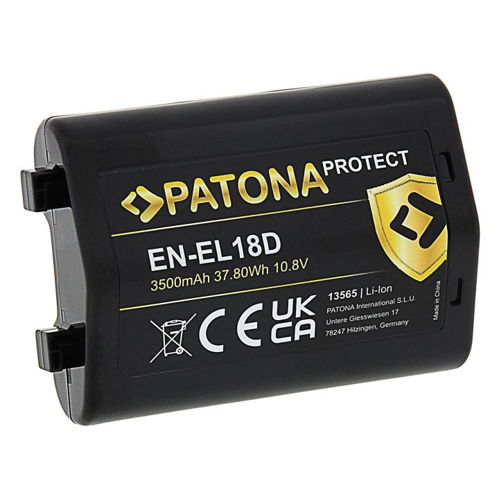 Patona PT13565 Battery for Nikon EN-EL18D 3500mAh Li-Ion 10.8V Protect D6/Z9