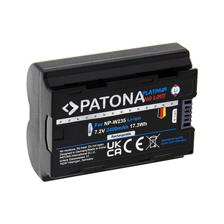 Patona PT1339 Battery for Fuji NP-W235 2250mAh Li-Ion 7.2V Platinum X-T4