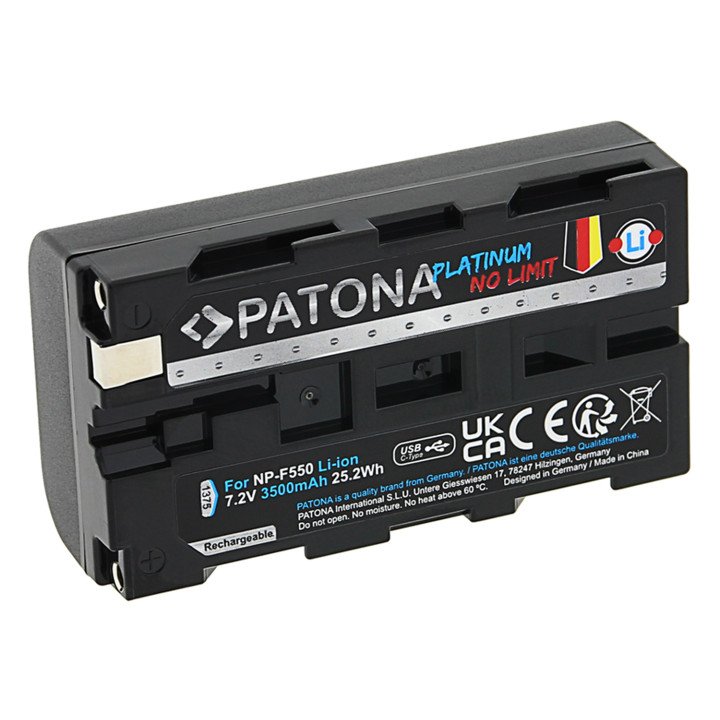 Patona PT1375 Battery 3500mAh Li-Ion with USB-C for Sony NP-F550/F750/F950