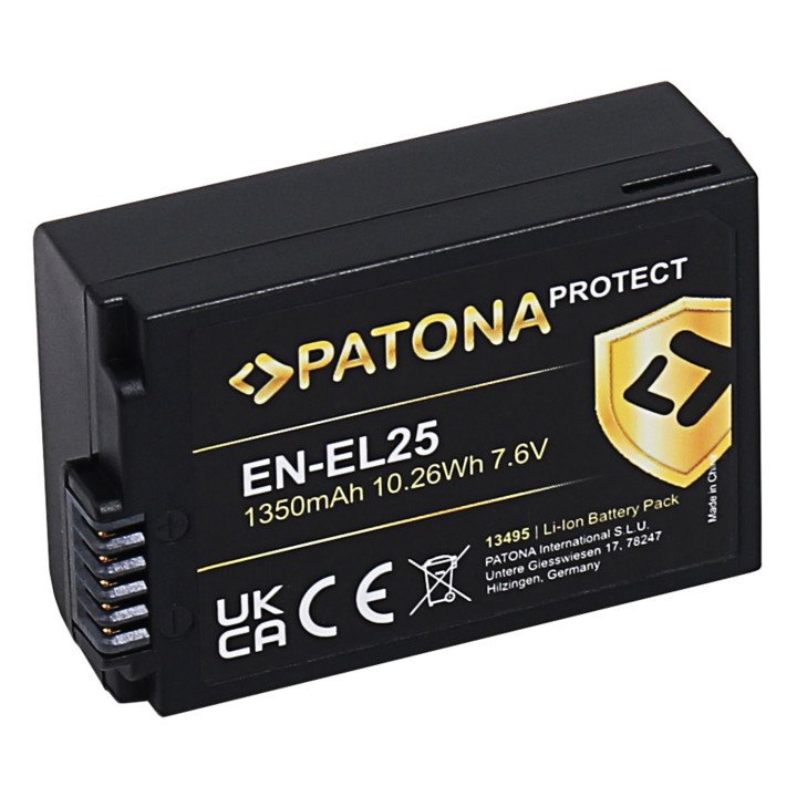 Аккумулятор Patona PT13495 для Nikon EN-EL25, 1350mAh, Li-Ion, Protect Z50 / Z fc / Z30