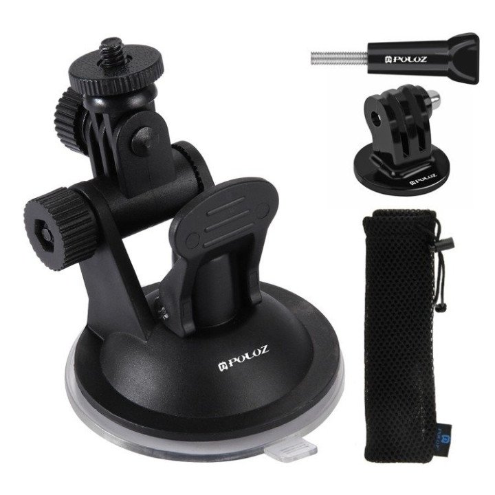 Puluz PU51 Car Windshield Mount for Sports Cameras (Compatible with Osmo Action 5 Pro, Insta360 X5, GoPro)