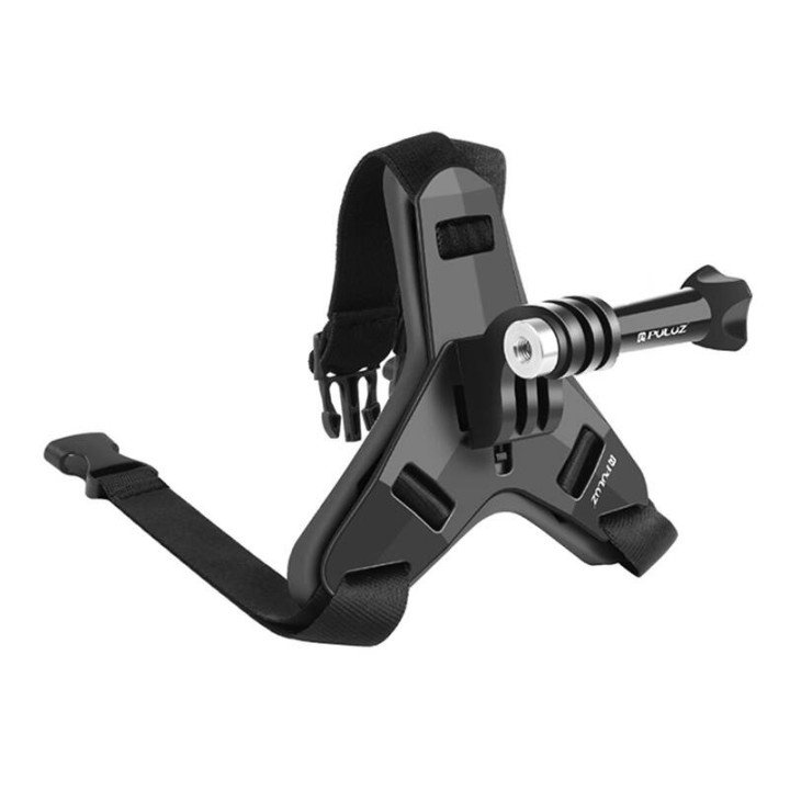 PULUZ PU579B Helmet Chin Mount for Sports Cameras (Compatible with DJI Osmo Action 5 Pro, GoPro HERO13 Black, Insta360 X5/X4)