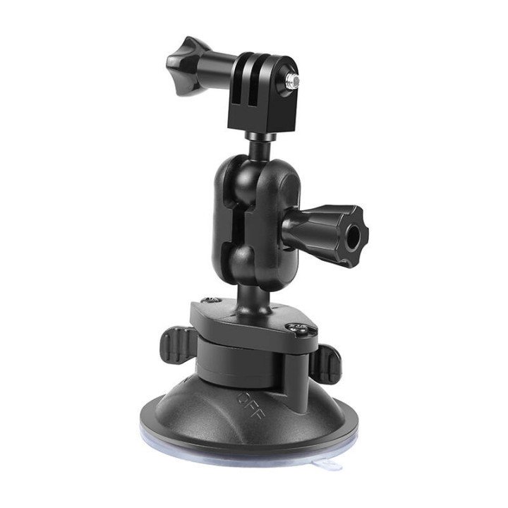 PULUZ Suction Cup Mount for Sports Cameras (DJI, GoPro, Insta360) PU545B Black