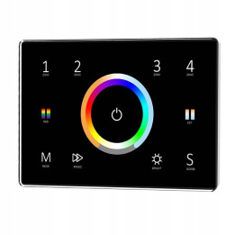 Kaugjuhtimispult RGB+CCT kontrolleri jaoks 4 Zones Panel 230V Black SD Series