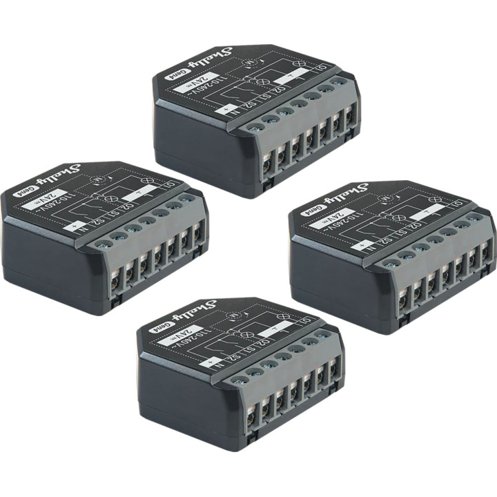 4 Shelly 2PM Gen4 Zigbee/Matter valdiklių rinkinys
