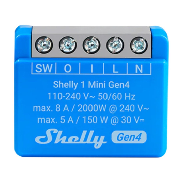 „Shelly 1 Mini Gen4“ valdiklis „Zigbee/Matter“.