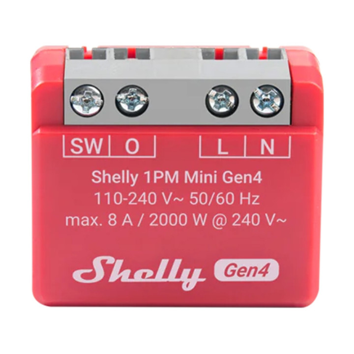 „Shelly 1PM Mini Gen4“ valdiklis „Zigbee/Matter“.