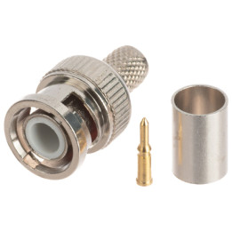 BNC Crimp Connector for RG6 Cable - 10 Pack