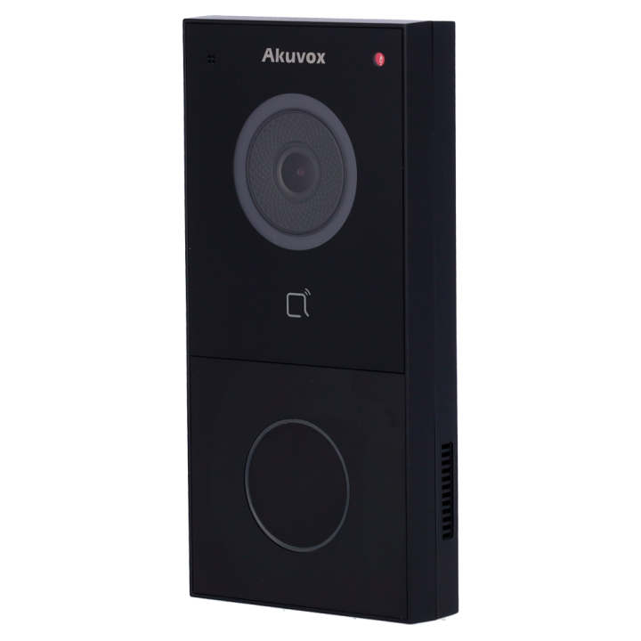 AKUVOX AK-E12S-BLACK IP-videooviasema, jossa BLE, NFC, RFID, PoE, IP65, musta