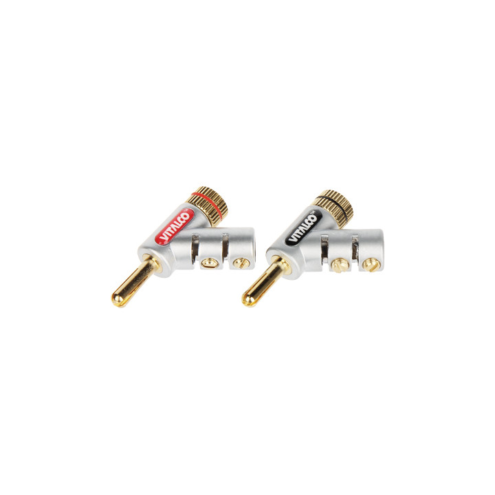 Разъём VITALCO BAN-PLUG-HQ/KAT, пара банановых разъёмов, красный + чёрный