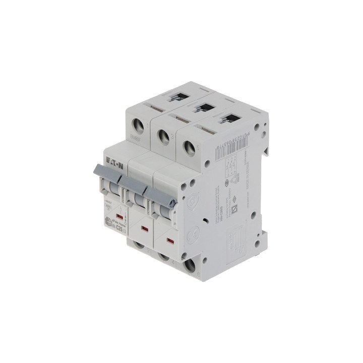 EATON HN-C25/3 25A 3-Pole C Curve Miniature Circuit Breaker (MCB)