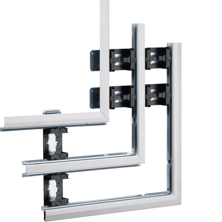 Hager BKIS 25 plakana leņķa stiprinājums, 2x80 mm vāks, tērauds, RAL 9016