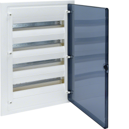 Hager VF418TD Flush-Mounted Distribution Board, 72 Modules, Transparent Door, IP30